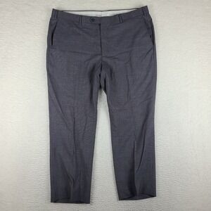 Santorelli Pants Mens 42x28 Black Blue Houndstooth Roma Trousers Dress Slacks